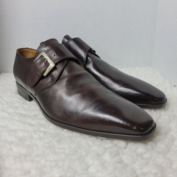 Certo Fatte A Mano Men's Derby Shoes Size 12 Single Monk Strap Brown Leather